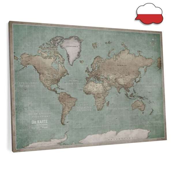 Mapa Świata Po Polsku Mapa Korkowa Świata prezent dla podróżnika
