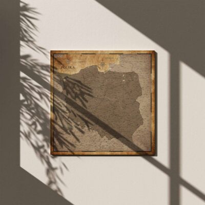Mapa Korkowa Polski Personalizowana mapa prezent dla podróżnika Mapa podróży Mapa do Wpinania Mapa retro Mapa vintage Polski