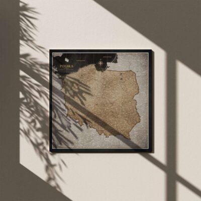 Mapa Korkowa Polski Personalizowana mapa prezent dla podróżnika Mapa podróży Mapa do Wpinania Mapa retro Mapa vintage Polski