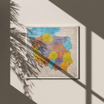 Pinezki kuleczki Pinezki do Mapy Mapa korkowa Polski Niebieska mapa Polski Mapa korkowa z pinezkami Mapa do wpinania Mapa z podkładem korkowym Podkład Korkowy Tablica Korkowa Mapa