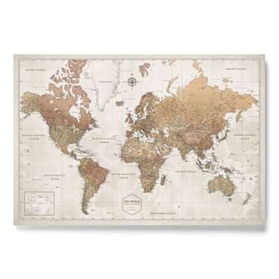 Mapa Świata z pinezkami