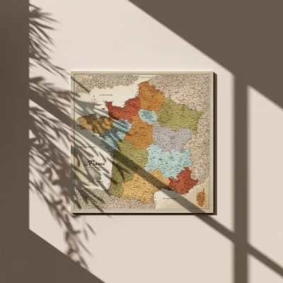 Mapa Korkowa Francji Multicolor Plains