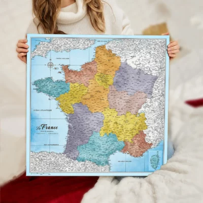 Mapa Korkowa Francji Multicolor