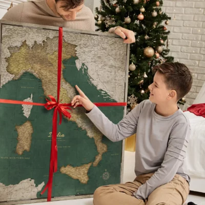 Mapa Korkowa Włoch z pinezkami Green