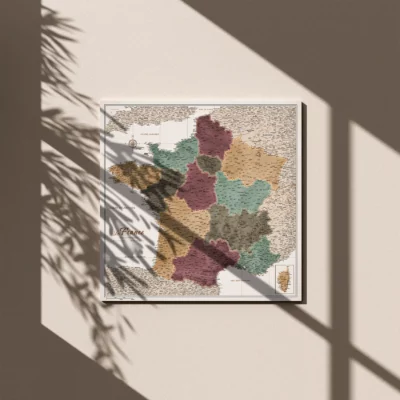 Mapa Francji Modern Olive Safari