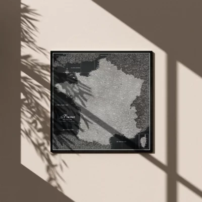 Mapa Korkowa Francji Black And Silver Moon