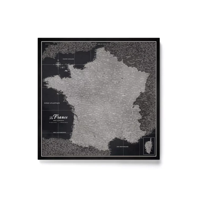 Mapa Korkowa Francji Black And Silver Moon