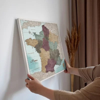 Mapa Korkowa Francji Błękitna z kolorami