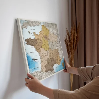 Mapa Korkowa Francji Blue Shades of brown
