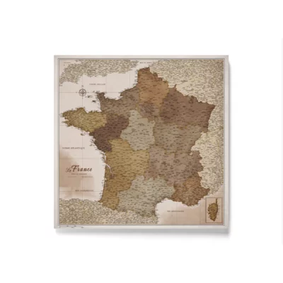Mapa Korkowa Francji Vintage Earthy Meadows