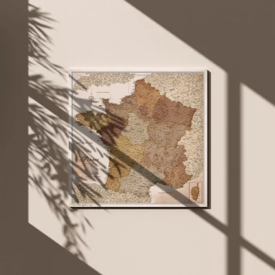 Mapa Korkowa Francji Vintage Earthy Meadows