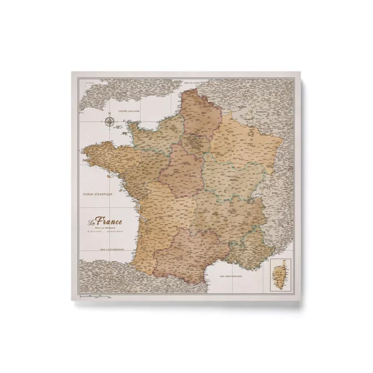 Mapa Korkowa Francji do wpinania Cream Multicolor