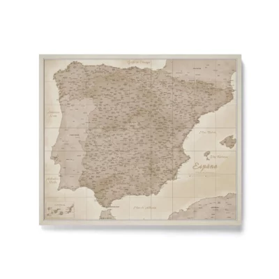 Mapa Korkowa Hiszpanii z pinezkami Beige Sand Dunes