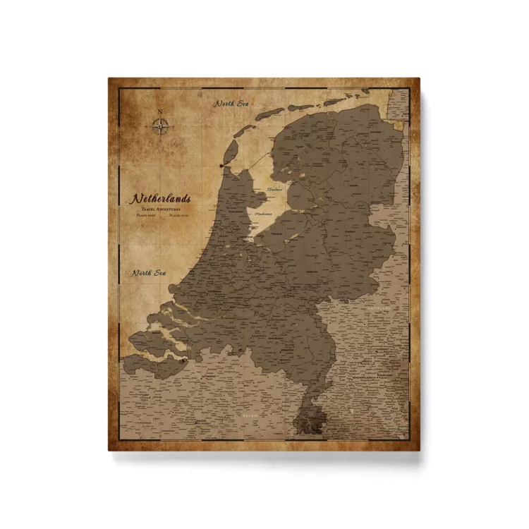 Mapa Korkowa Holandii do wpinania Retro Brown Desert