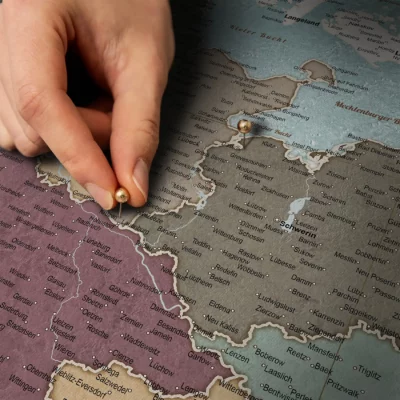 Mapa Korkowa Niemiec Błękitna z kolorami