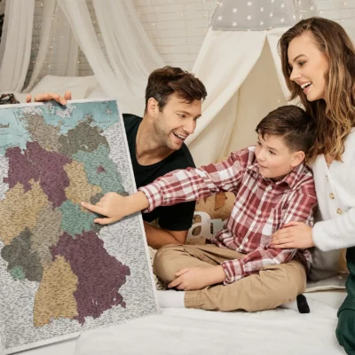 Mapa Korkowa Niemiec Błękitna z kolorami