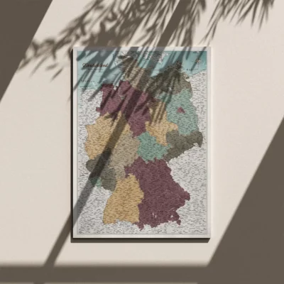 Mapa Korkowa Niemiec Błękitna z kolorami