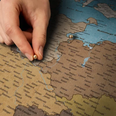 Mapa Korkowa Niemiec Blue Shades of brown