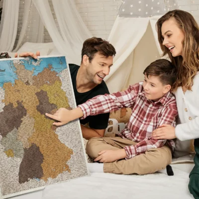 Mapa Korkowa Niemiec Blue Shades of brown