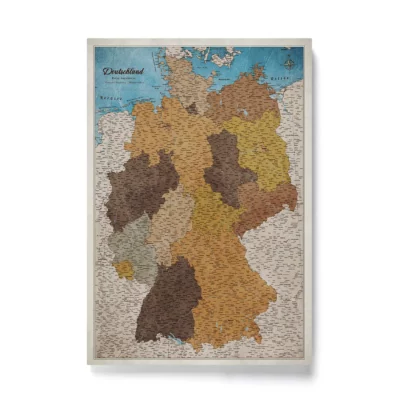 Mapa Korkowa Niemiec Blue Shades of brown