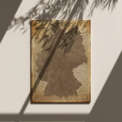 Mapa Korkowa Niemiec Retro Brown Desert