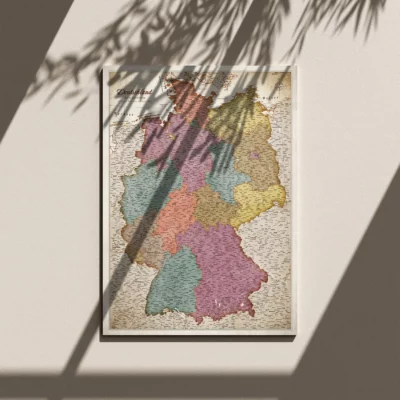 Mapa Korkowa Niemiec Vintage