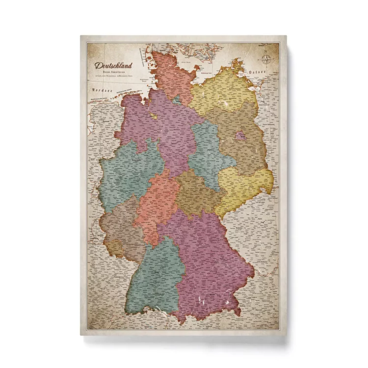 Mapa Korkowa Niemiec Vintage