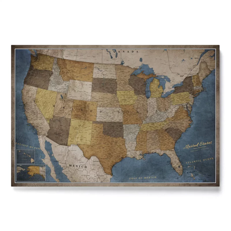 Mapa Korkowa USA Blue-Grey Harbor