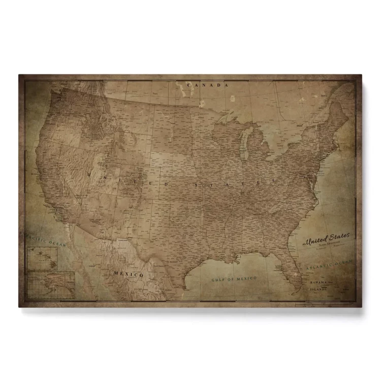 Mapa Korkowa USA Retro