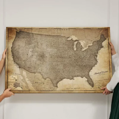 Mapa Korkowa USA Retro Brown Desert