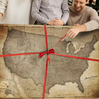 Mapa Korkowa USA Retro Brown Desert