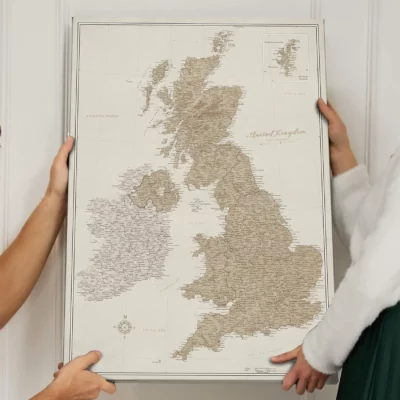 Mapa Korkowa Wielka Brytania i Irlandia Beige Sand Dunes