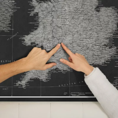 Mapa Korkowa Wielka Brytania i Irlandia Black And Silver Moon