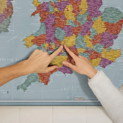 Mapa Korkowa Wielka Brytania i Irlandia Blue Multicolor