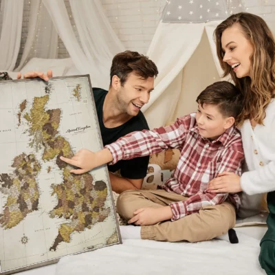 Mapa Korkowa Wielka Brytania i Irlandia Cream Browns