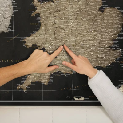 Mapa Korkowa Wielka Brytania i Irlandia Golden Starry Night