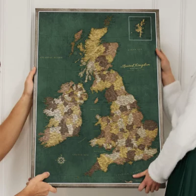 Mapa Korkowa Wielka Brytania i Irlandia Green