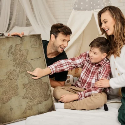 Mapa Korkowa Wielka Brytania i Irlandia Retro