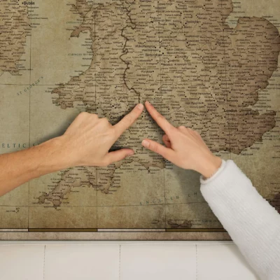 Mapa Korkowa Wielka Brytania i Irlandia Retro