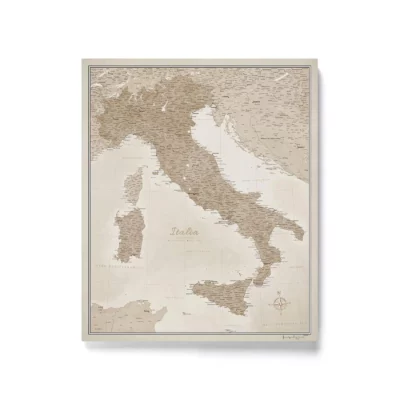 Mapa Korkowa Włoch z pinezkami Beige Sand Dunes