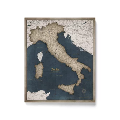 Mapa Korkowa Włoch z pinezkami Garnet Glacier