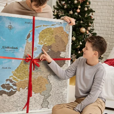 Mapa Korkowa Holandii do wpinania Blue Shades of brown