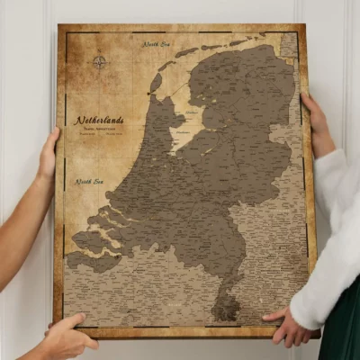 Mapa Korkowa Holandii do wpinania Retro Brown Desert