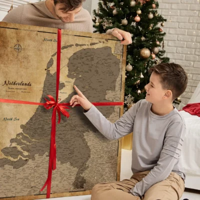 Mapa Korkowa Holandii do wpinania Retro Brown Desert