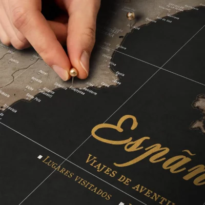 Spain Map Black and Gold