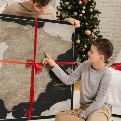 Spain Map Black and Gold