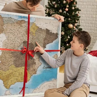 Mapa Korkowa Hiszpanii Blue Shades of brown