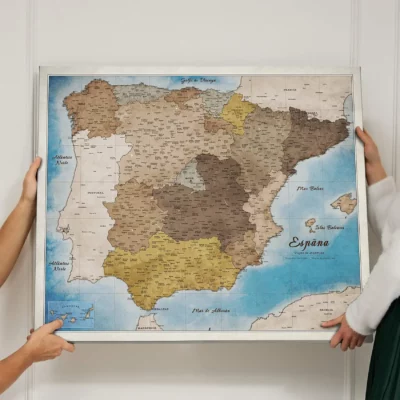 Mapa Korkowa Hiszpanii Blue Shades of brown