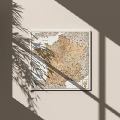 Mapa Korkowa Francji Cream Multicolor